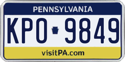 PA license plate KPO9849