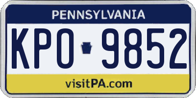 PA license plate KPO9852