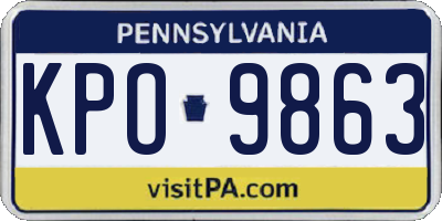 PA license plate KPO9863
