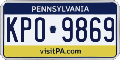PA license plate KPO9869