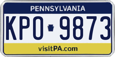 PA license plate KPO9873