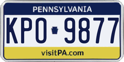 PA license plate KPO9877