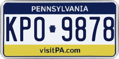 PA license plate KPO9878