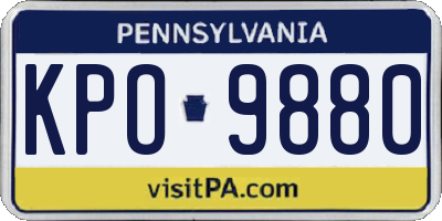 PA license plate KPO9880