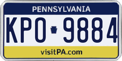 PA license plate KPO9884