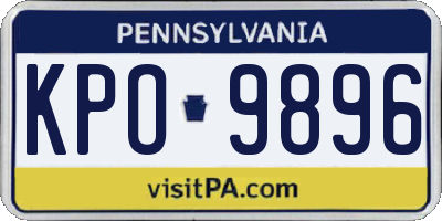 PA license plate KPO9896