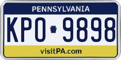 PA license plate KPO9898