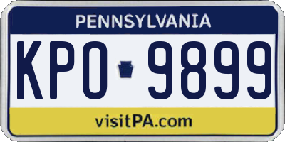 PA license plate KPO9899