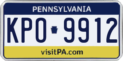 PA license plate KPO9912