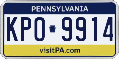 PA license plate KPO9914