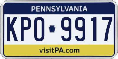 PA license plate KPO9917
