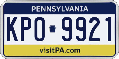 PA license plate KPO9921