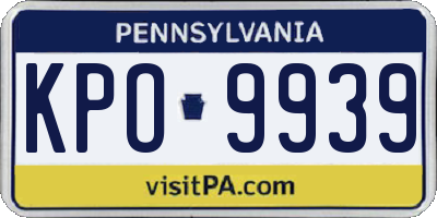 PA license plate KPO9939