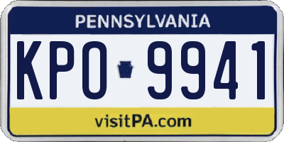 PA license plate KPO9941