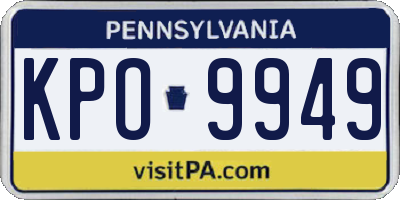 PA license plate KPO9949