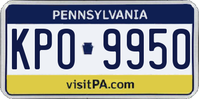 PA license plate KPO9950