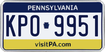 PA license plate KPO9951