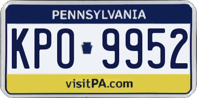 PA license plate KPO9952