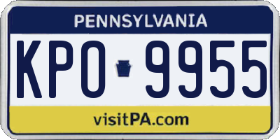 PA license plate KPO9955