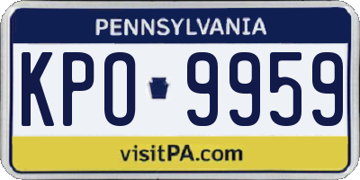 PA license plate KPO9959