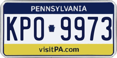 PA license plate KPO9973