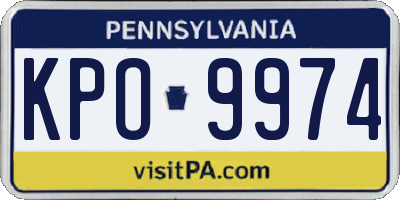 PA license plate KPO9974