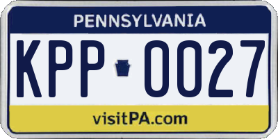 PA license plate KPP0027