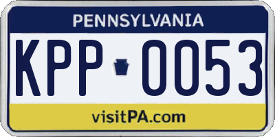 PA license plate KPP0053