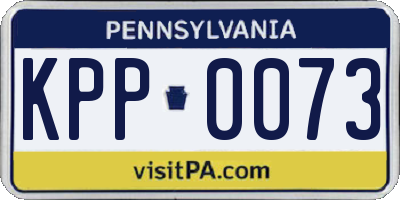 PA license plate KPP0073