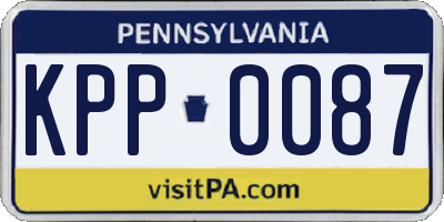 PA license plate KPP0087