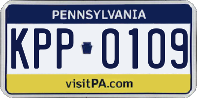 PA license plate KPP0109