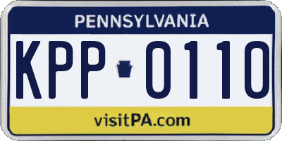 PA license plate KPP0110