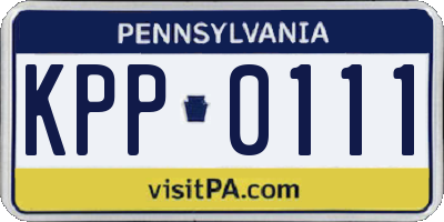 PA license plate KPP0111