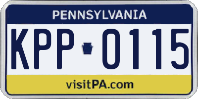 PA license plate KPP0115