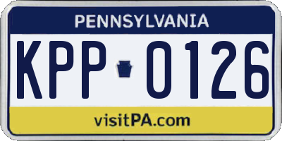 PA license plate KPP0126