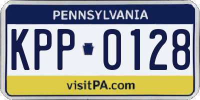 PA license plate KPP0128