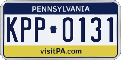 PA license plate KPP0131