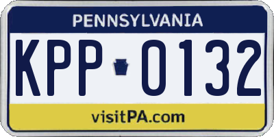 PA license plate KPP0132