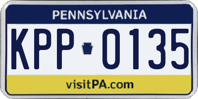 PA license plate KPP0135