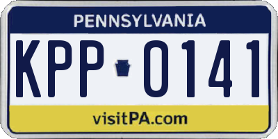 PA license plate KPP0141