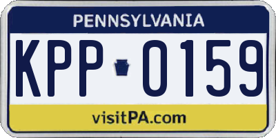 PA license plate KPP0159
