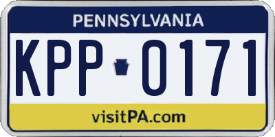PA license plate KPP0171