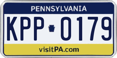 PA license plate KPP0179
