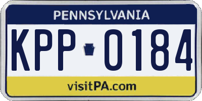 PA license plate KPP0184