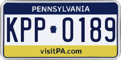 PA license plate KPP0189