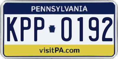 PA license plate KPP0192