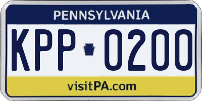 PA license plate KPP0200