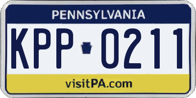 PA license plate KPP0211