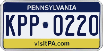PA license plate KPP0220