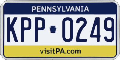PA license plate KPP0249